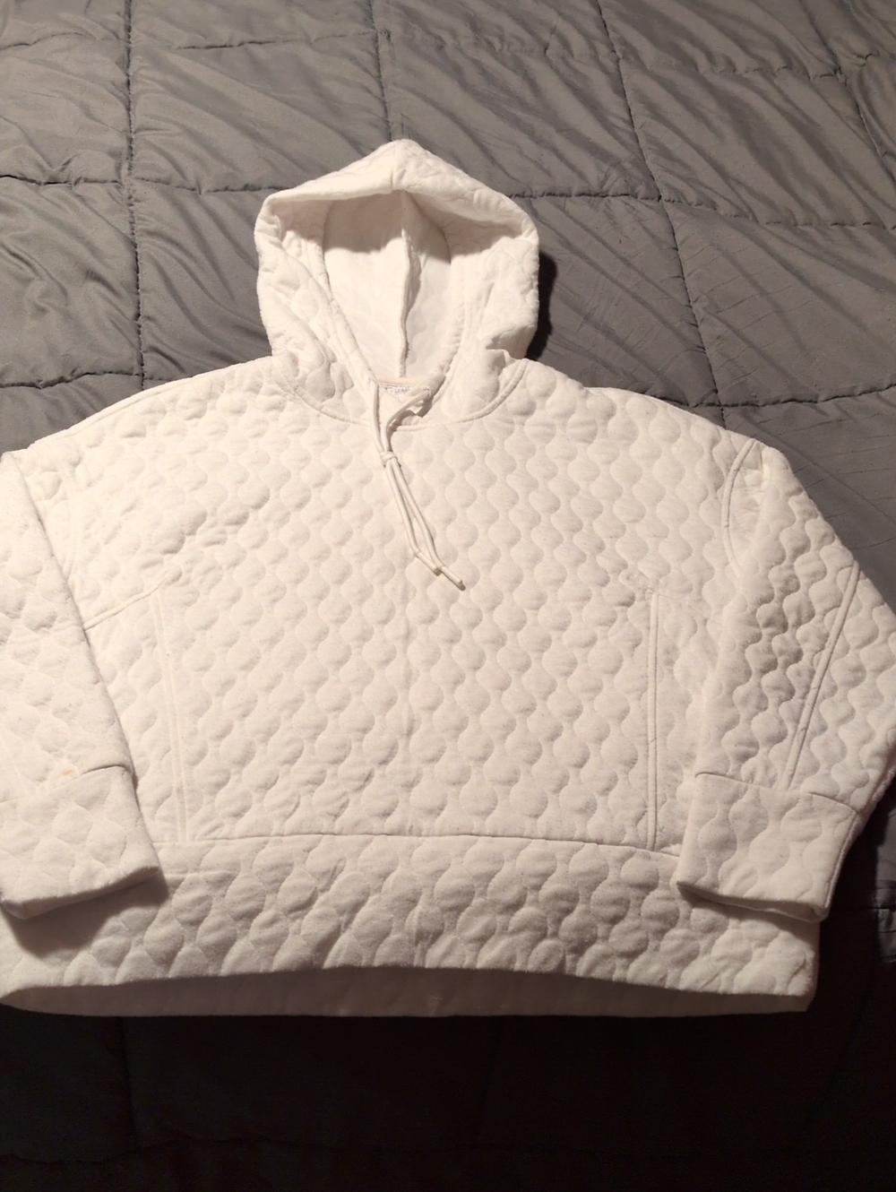 RBX White Quilted Pullover Hoodie